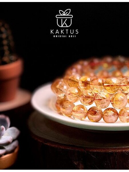 yellow azeztulite crystal bracelet from Kaktus Kristal Malaysia