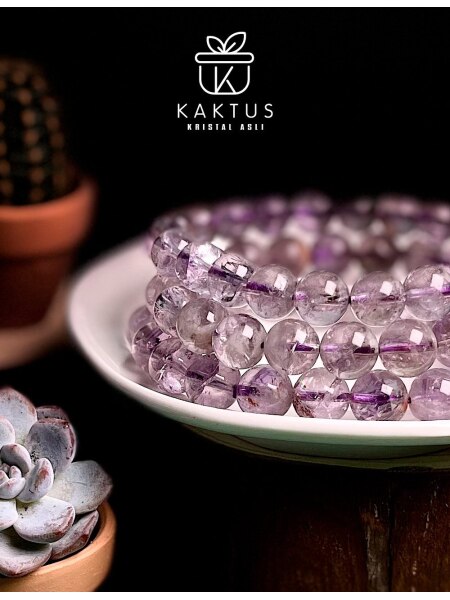 Snowflake Purple Azeztulite crystal bracelet Malaysia Crystal Shop