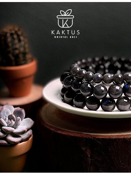 Kristal Asli Black Labradorite Crystal Bracelet