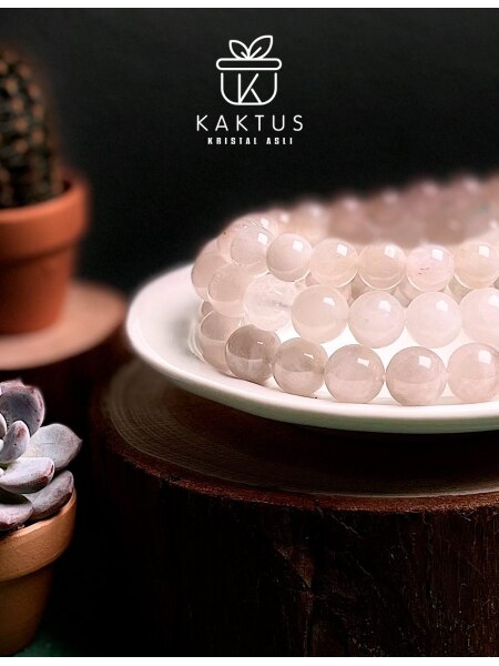 White Grey Rabbit Hair Crystal Bracelet