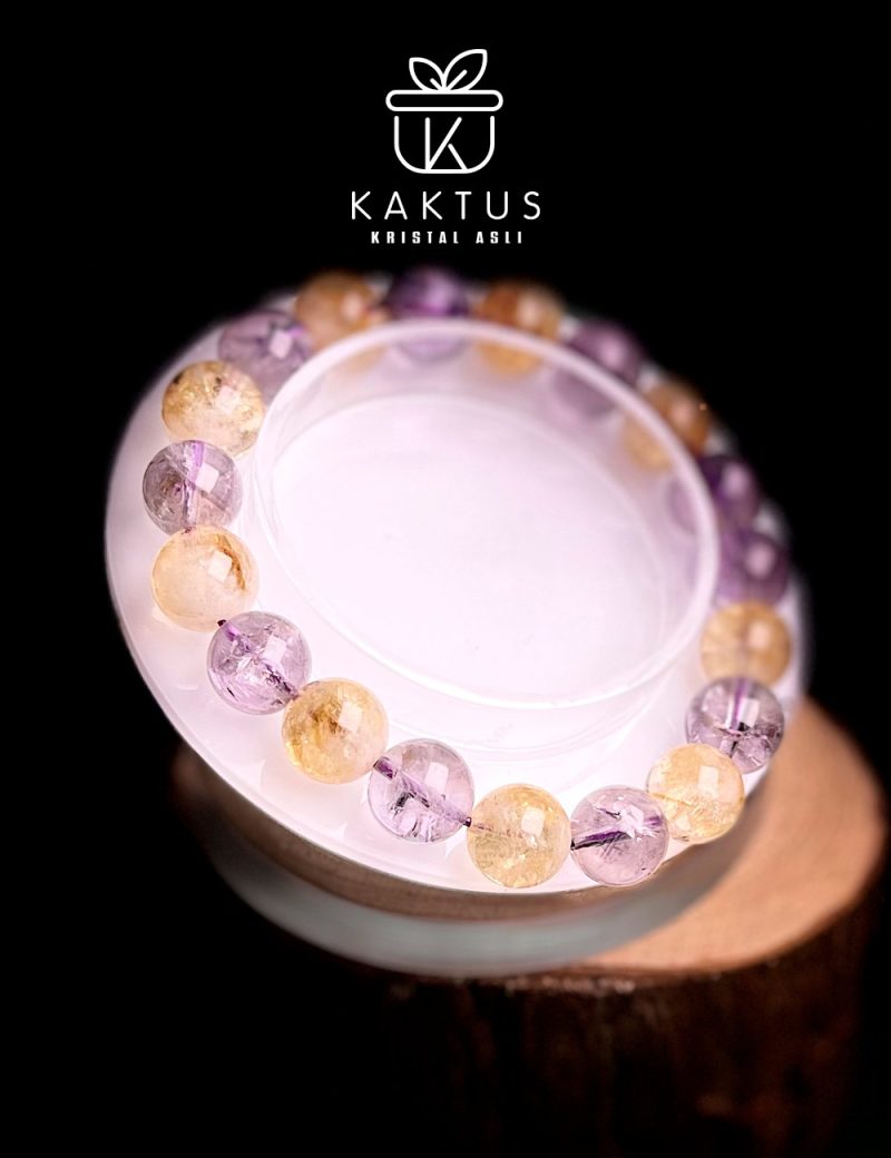 Yellow Purple Azeztulite Crystal Bracelet - Image 3