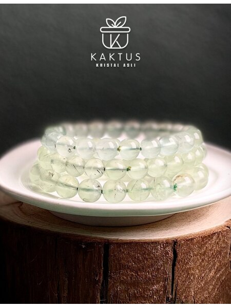Prehnite Crystal Bracelet 葡萄石水晶手串