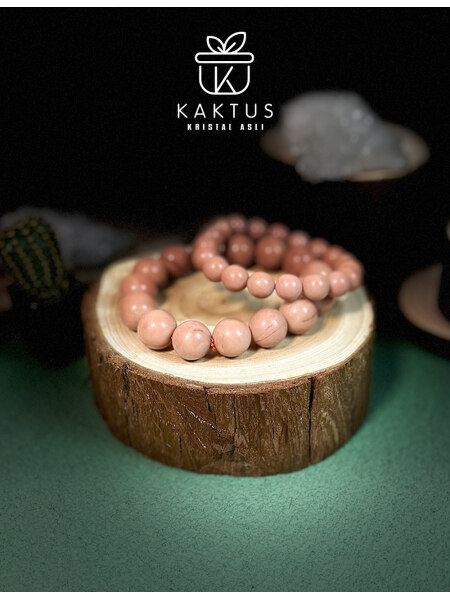 桃红玛瑙手链 Peachy Agate Crystal Bracelet by Kaktus Crystal Store Malaysia