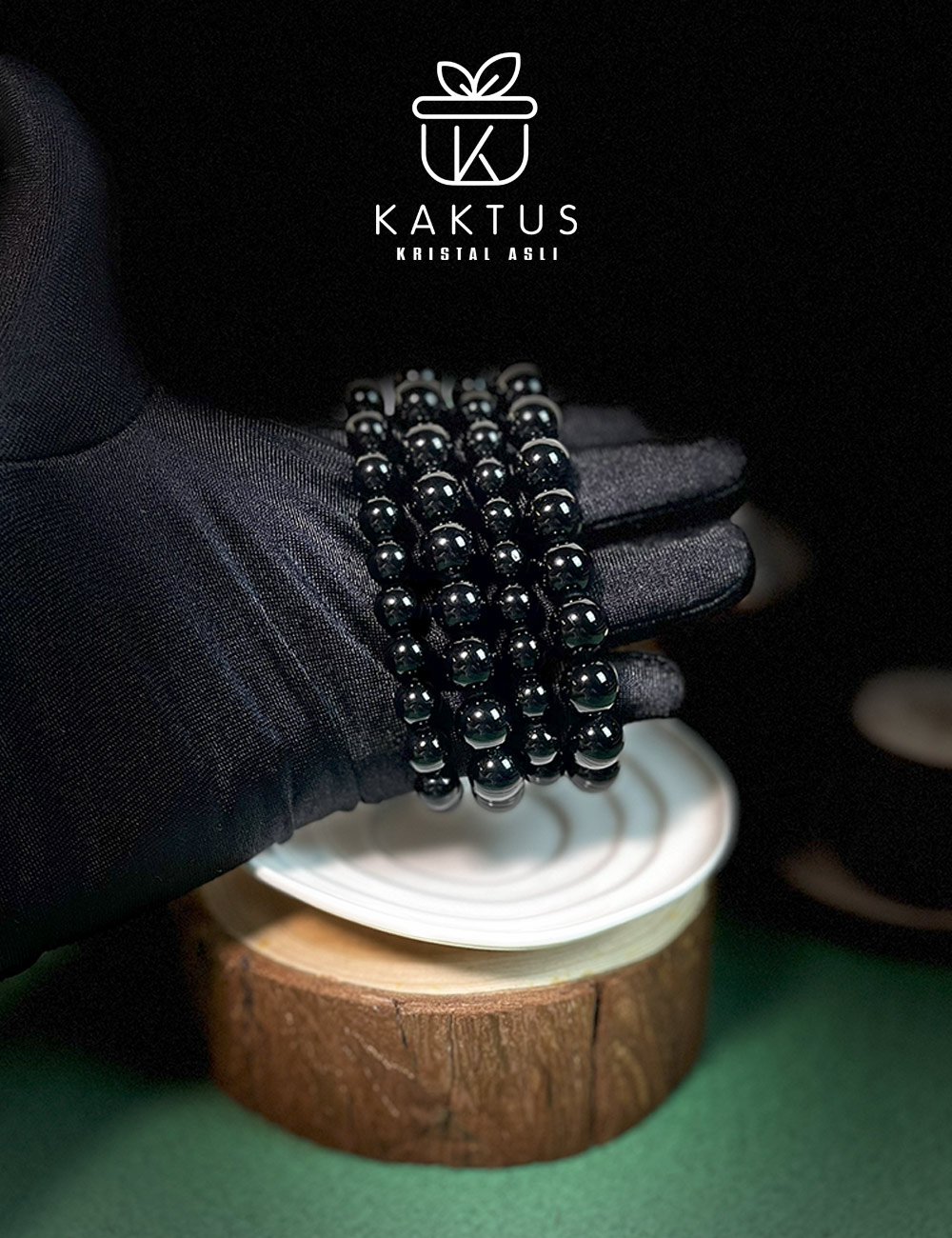 Black Tourmaline crystal bracelet 黑碧玺水晶手链 by Kaktus Kristal Malaysia Crystal Shop at Kepong 甲洞水晶店