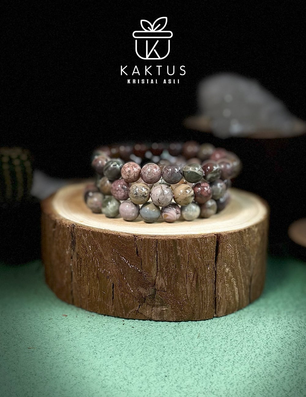 阿拉善玛瑙手链 kaktus crystal store natural alashan agate bracelet perfect for grounding.