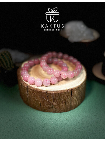 sakura rhodonite crystal bracelet 樱花雨蔷薇辉石手链