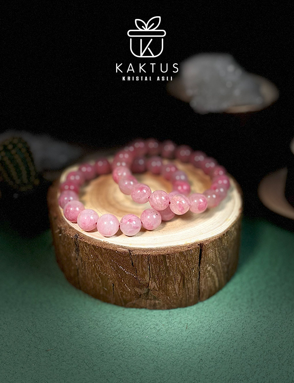 sakura rhodonite crystal bracelet 樱花雨蔷薇辉石手链