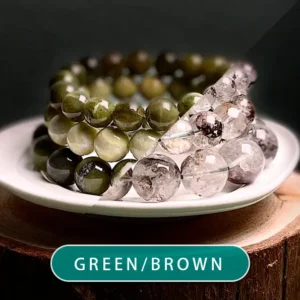 Green and brown crystal bracelet series