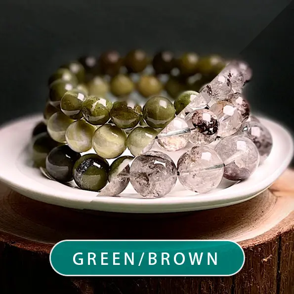 Green and brown crystal bracelet series