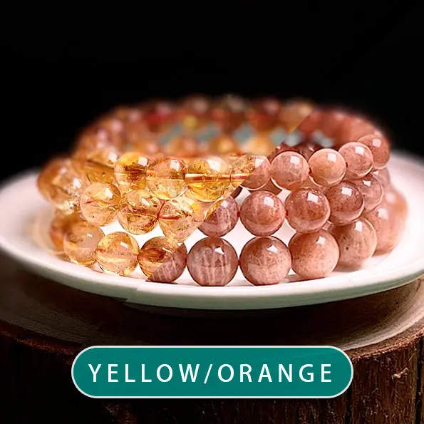 shop yellow and orange color crystal bracelet with Kaktus Crystal Store