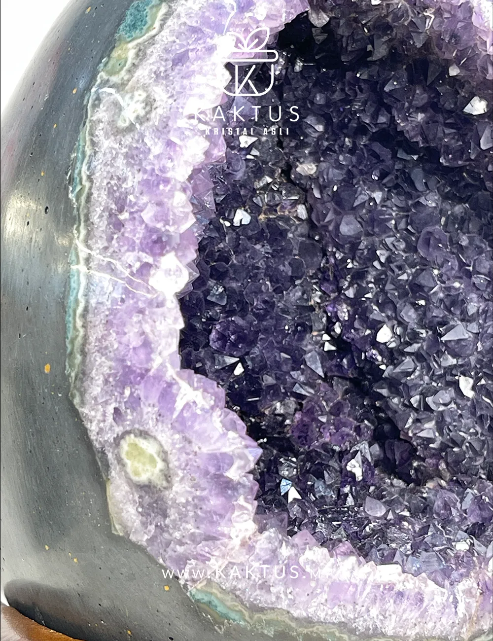 Hand-carved Amethyst Dragon Egg Geode with Natural Uruguay Purple Crystals