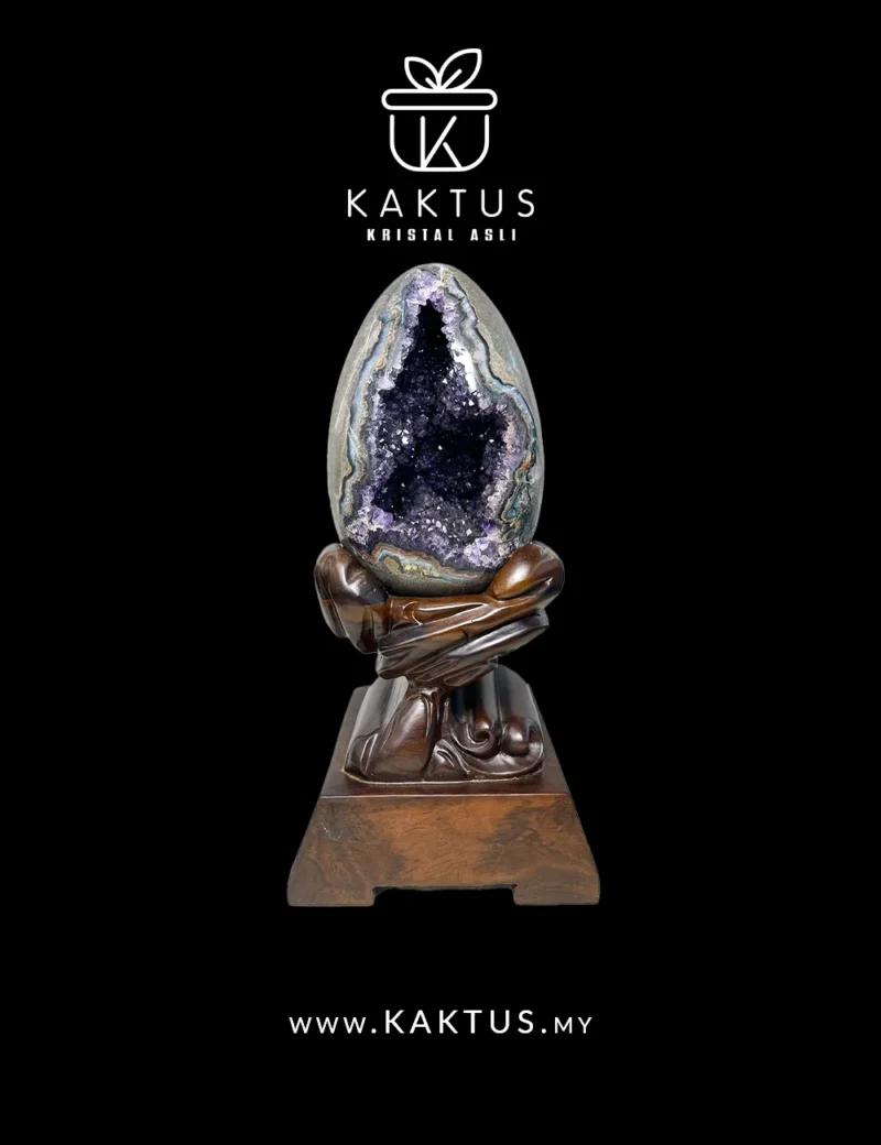 Uruguayan Amethyst Dragon Egg Geode with Sparkling Inner Crystals