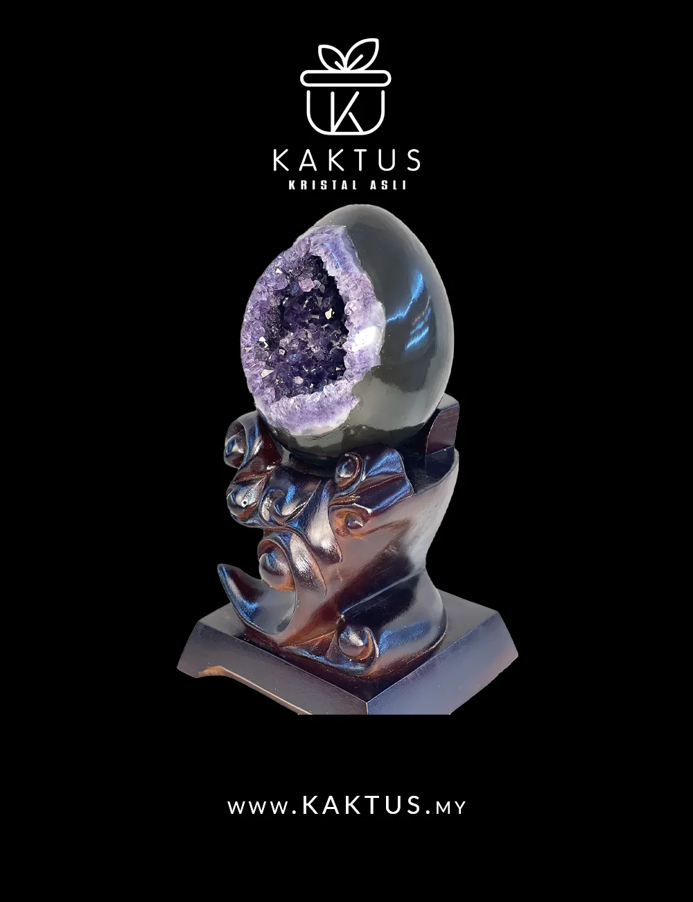 Amethyst Dragon Egg with Natural Sparkling Geode Heart