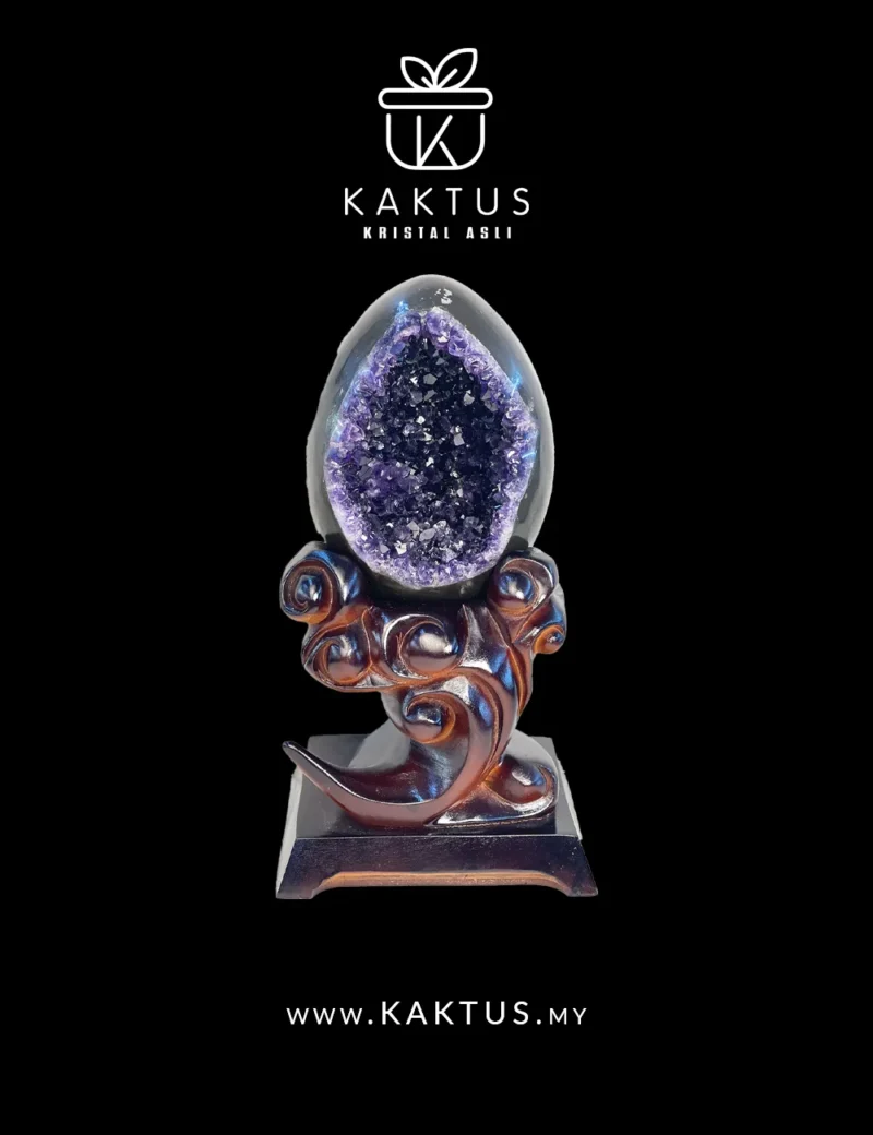 Polished Amethyst Dragon Egg Geode from Uruguay with Radiant Crystal Core