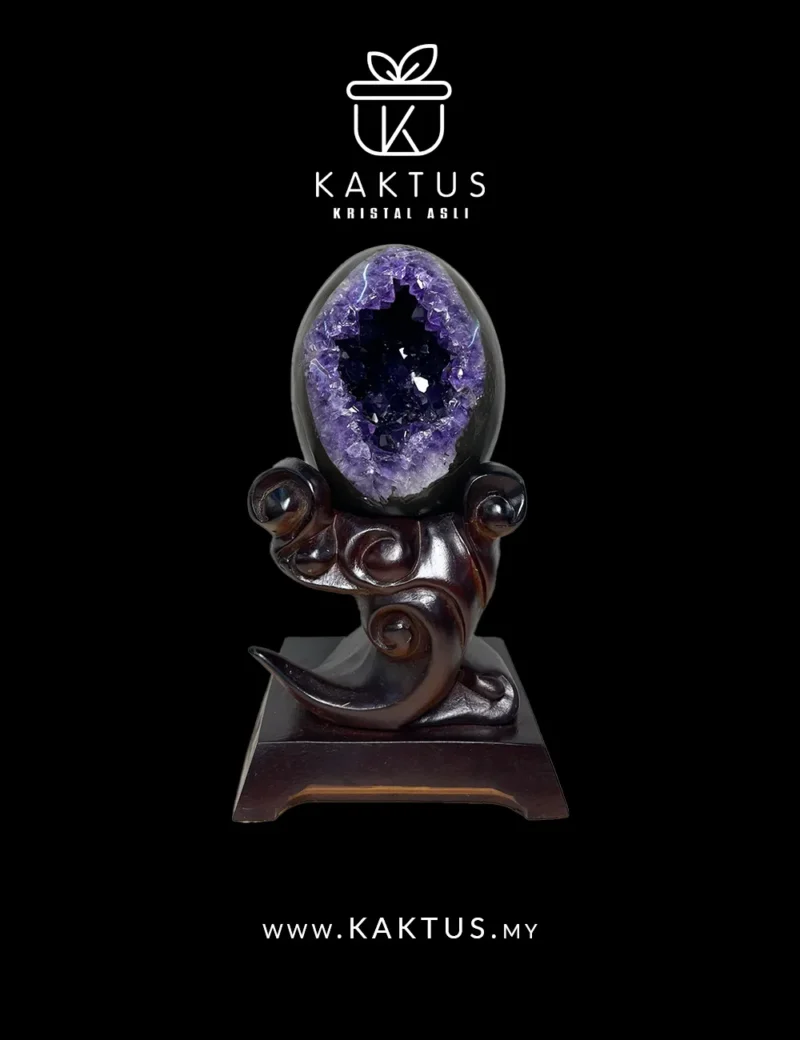 Natural Amethyst Dragon Egg Geode with Intense Uruguay Purple Crystals