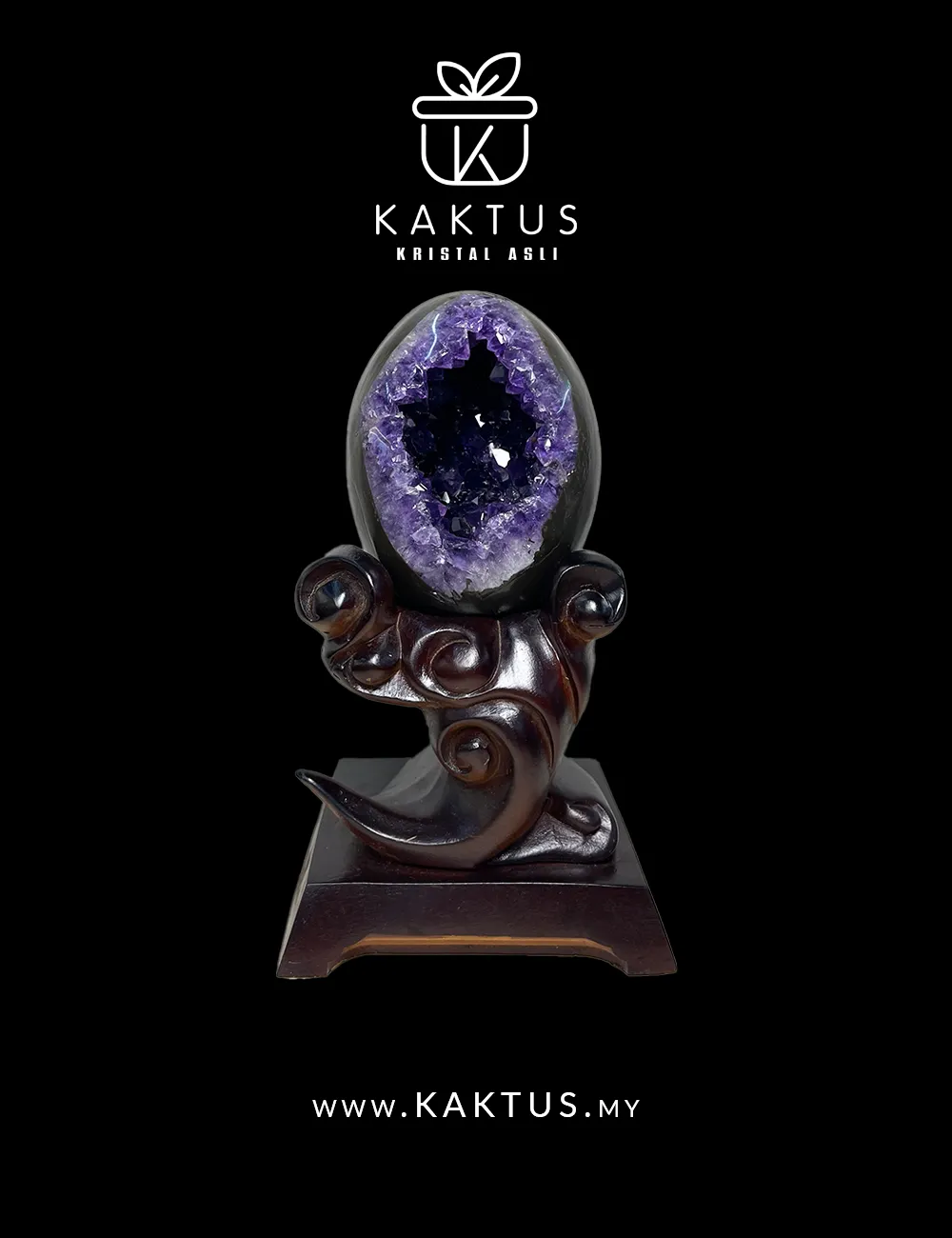 Natural Amethyst Dragon Egg Geode with Intense Uruguay Purple Crystals