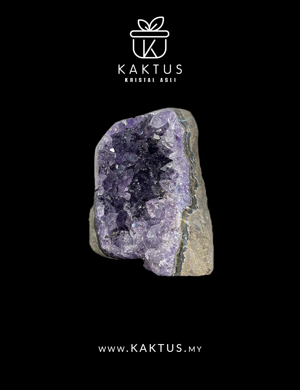 Uruguay amethyst cluster with golden calcite points creating a balanced healing crystal piece