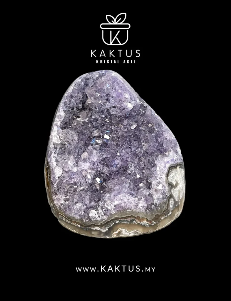 Raw Amethyst with Calcite Crystal Pairing – Purple Cluster with Cream Calcite Growth
