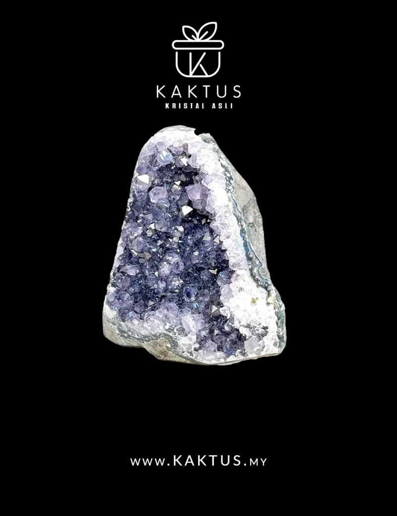 Cluster of purple amethyst with honey calcite crystals forming a high-energy healing combination