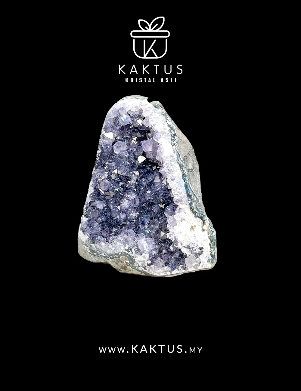 Cluster of purple amethyst with honey calcite crystals forming a high-energy healing combination