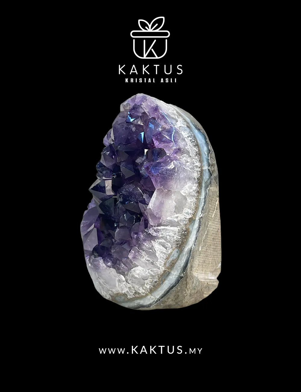 Natural amethyst formation accented with golden calcite clusters for vibrant spiritual support