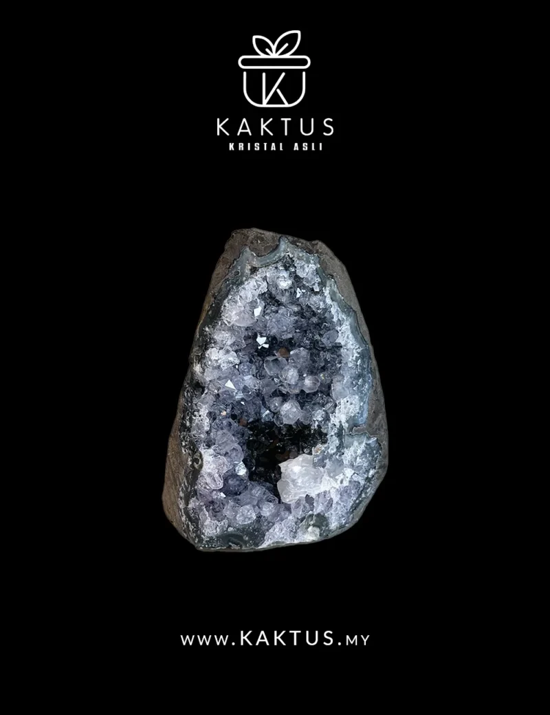 High-quality amethyst geode with radiant purple crystal core