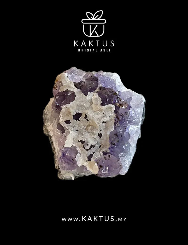 Amethyst geode with shimmering violet quartz crystals