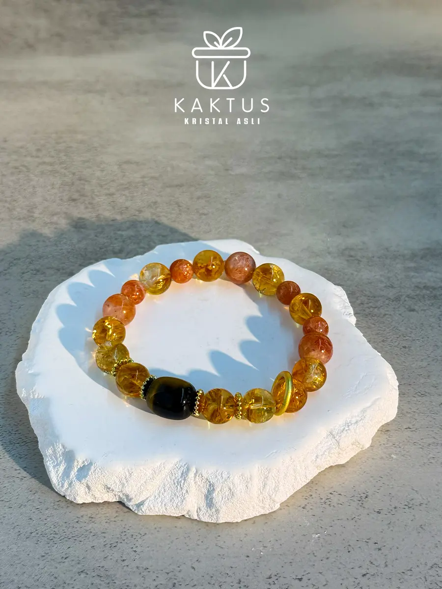 Aether crystal bracelet for Third Eye, Solar Plexus, and Crown Chakra alignment