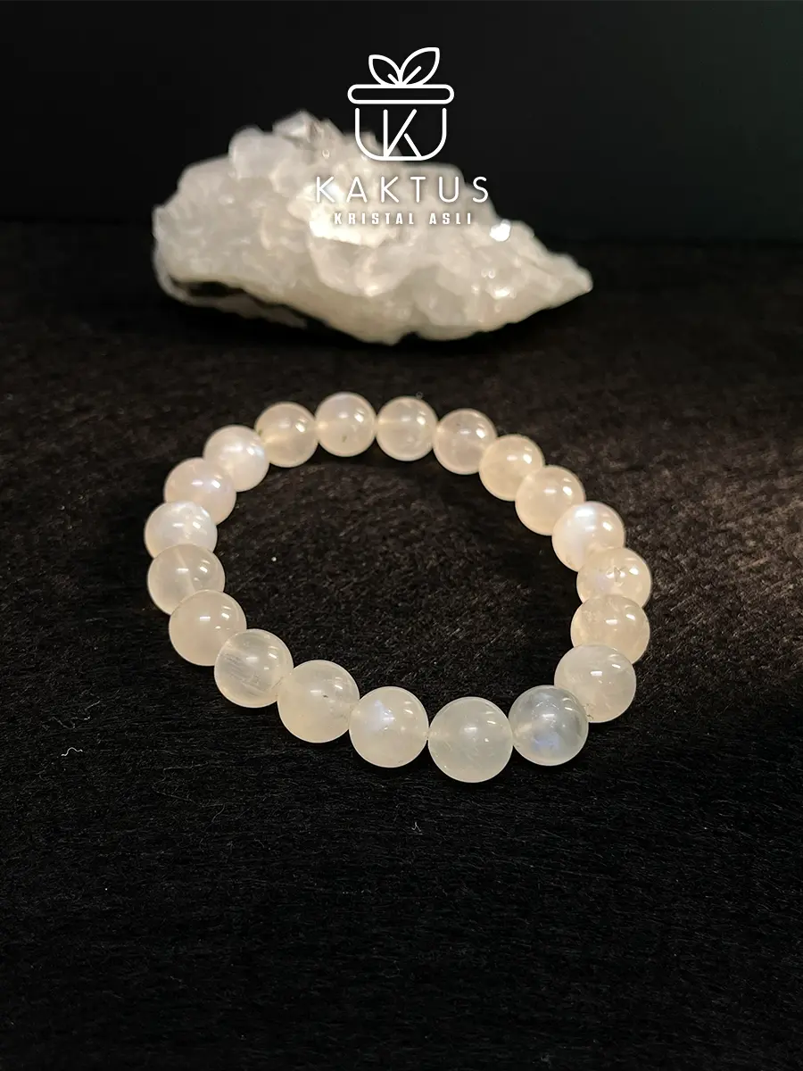 Moonstone crystal bracelet for intuition emotional balance and feminine energy