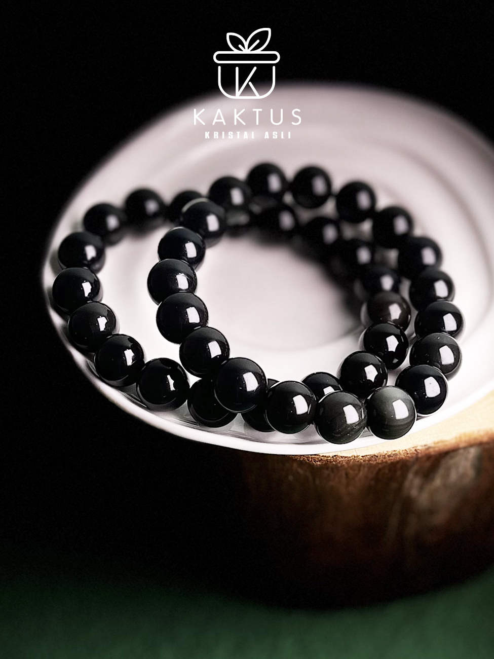 Black Obsidian Crystal Bracelet for Protection and Grounding